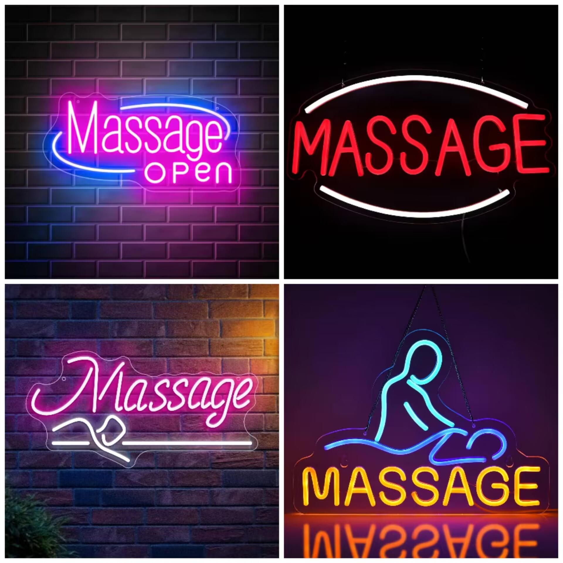 Spa Wellness Center - Otwarty Salon Masażu Spa - Neon