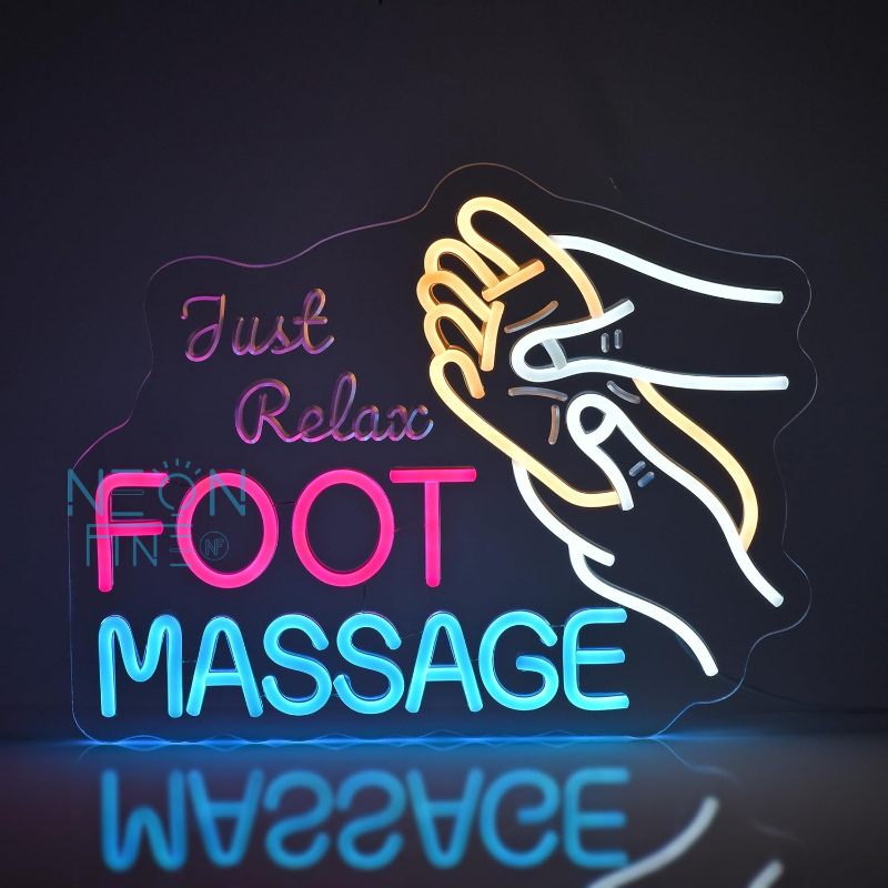Neon LED z napisem Masaż Stóp, – Spa Wellness Center recenzja i cena