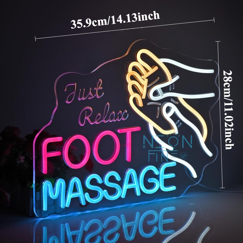 Neon LED z napisem Masaż Stóp, – Spa Wellness Center recenzja i cena